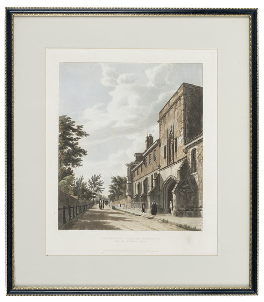 Winchester College Entrance with the Warden's House, Daniel Havell after William Westall, February 1816