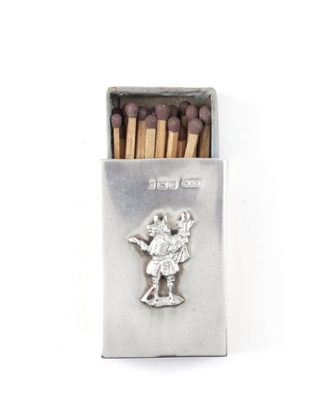 A silver Trusty Servant match box by A. and J. Zimmerman, Birmingham, 1911