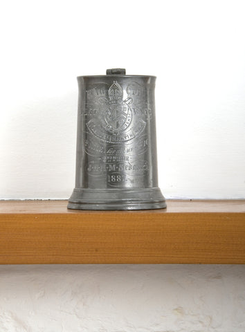 A pewter tankard awarded for the half mile under 16 flat race, 1887 A pewter tankard awarded for the half mile under 16 flat race, 1887