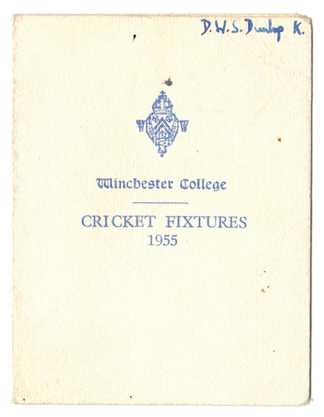 A WInchester College Cricket Fixtures List, 1955