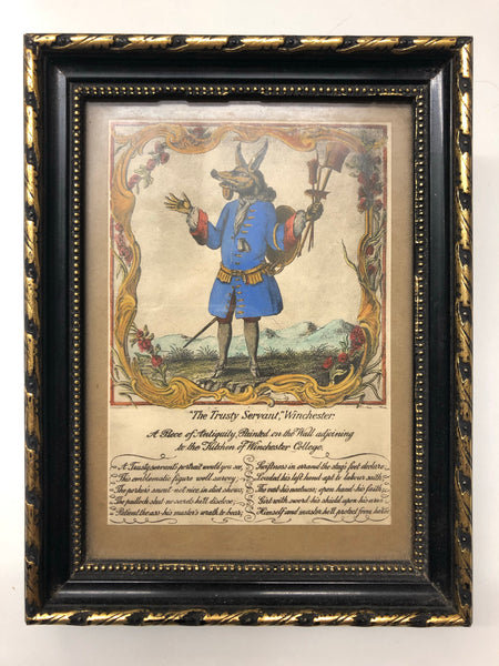 A late 19th century hand coloured print of the Trusty Servant