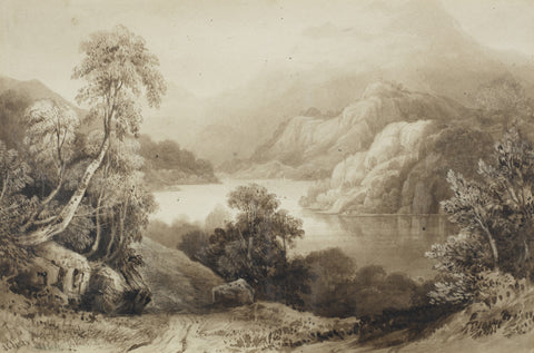 A lakeside path, J.C. Jones, English School, 19th century