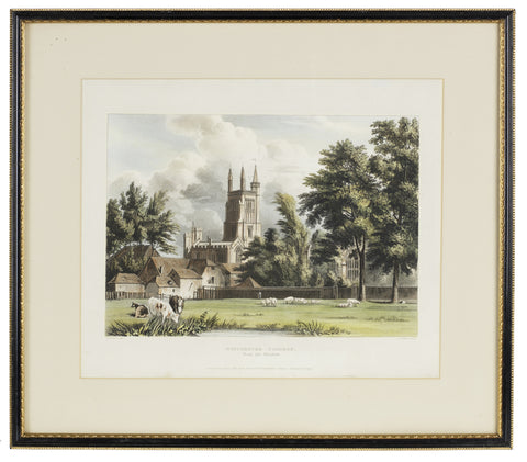 Winchester College from the Meadow, Joseph Constantine Stadler after William Westall, January 1816