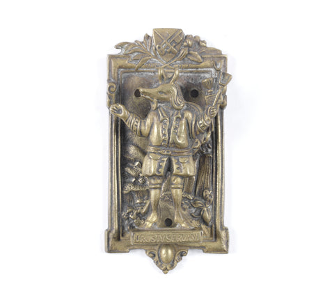 A brass Trusty Servant door knocker, circa 1900