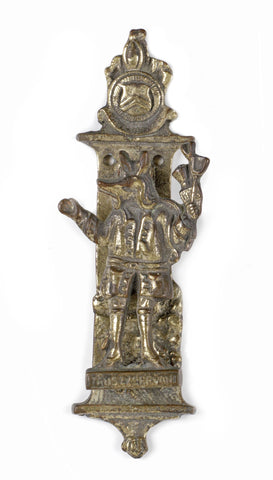 A brass Trusty Servant door knocker, circa 1900