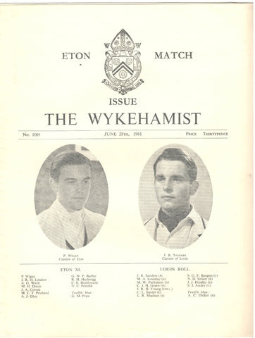 The Wykehamist, Eton Match Issue, June 28th, 1961