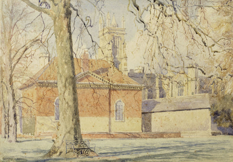 Bernard Cecil Gotch (1876 - 1963), Meads, Winchester College, signed watercolour circa 1920