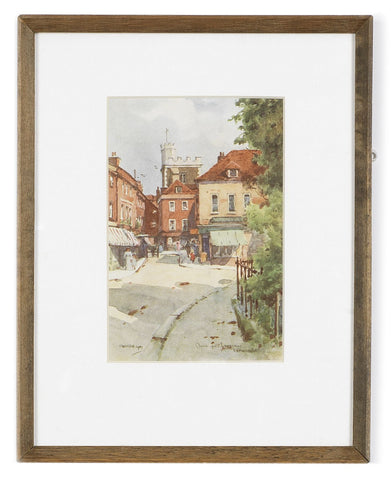 A print of the Church of St. Lawrence, Winchester by Wilfred Ball, 1910