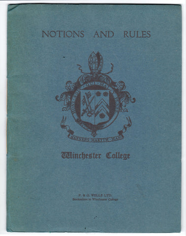 Winchester College Notions and Rules, 1949