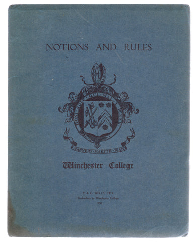 Winchester College Notions and Rules, 1930