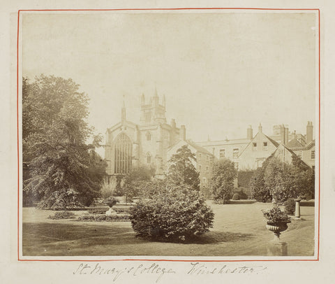 A large photograph of Winchester College, 19th Century