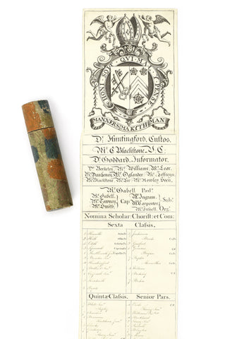 A handwritten Winchester College Long Roll, dated 22nd October 1799
