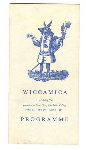 Wiccamica, A Masque, programme, 1961