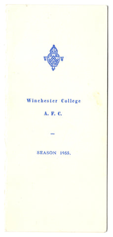 A Winchester College A.F.C Fixture List, 1955