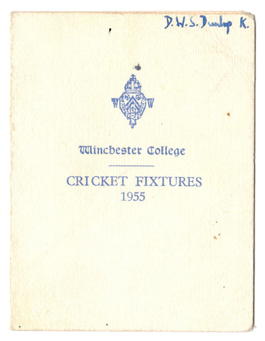A WInchester College Cricket Fixtures List, 1955
