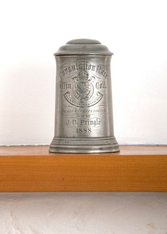 A pewter Tankard awarded for the consolation race in 1888