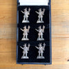 A complete and cased set of Sterling silver Trusty Servant menu holders by Frederick Ross dated 1916